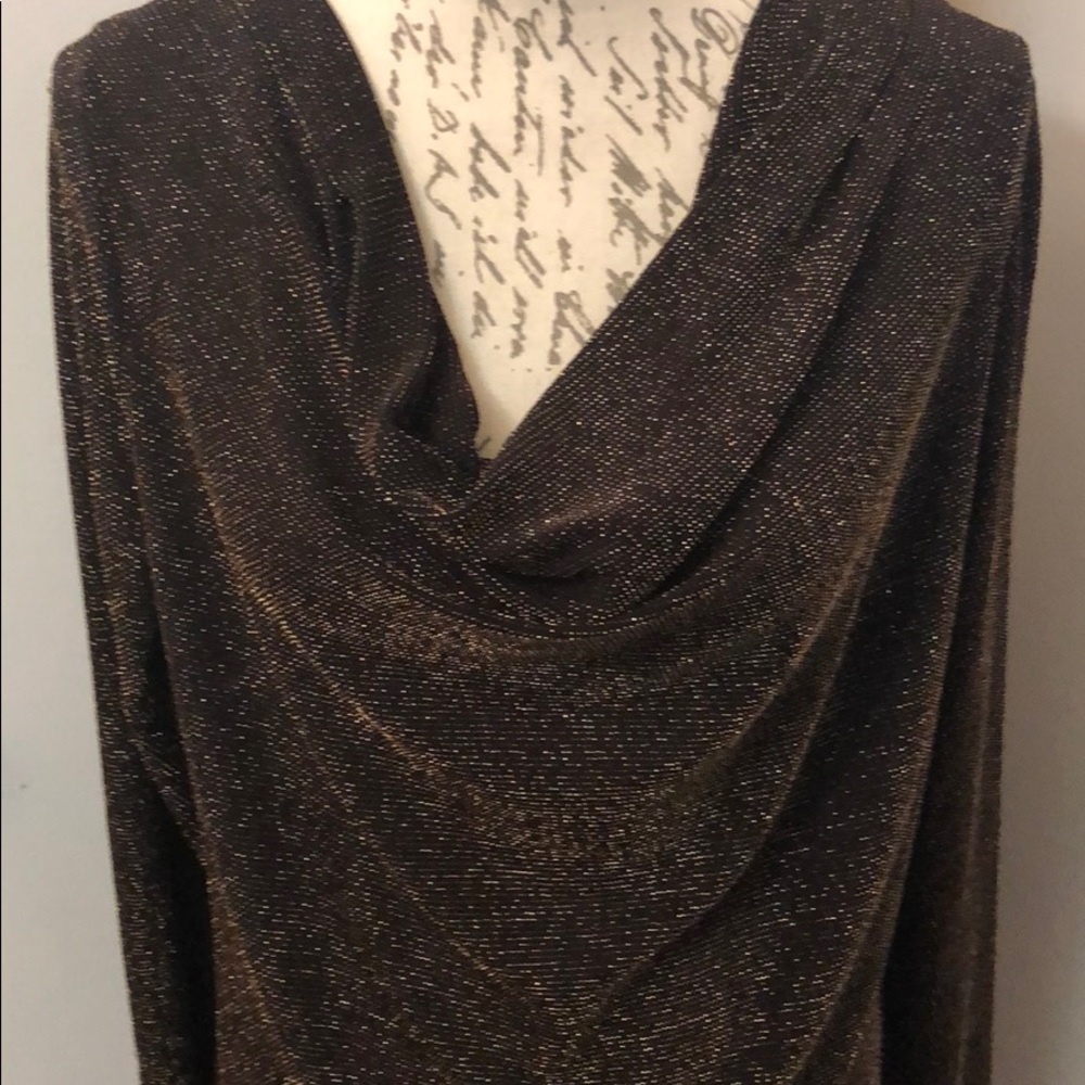 Brown with gold sparkles sexy blouse